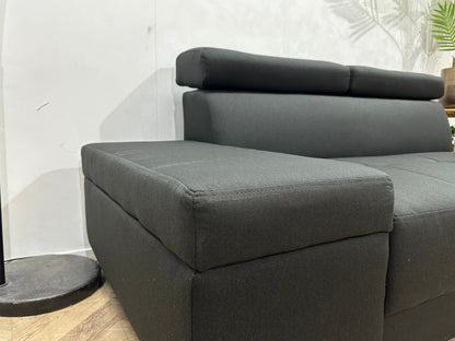 !Showroommodel! Zwart Suede Stoffen Designzetel