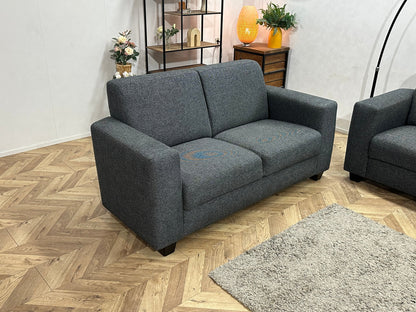 Antraciet/Grijze Zetels Set Inc Hocker ~ Vaste Kussens