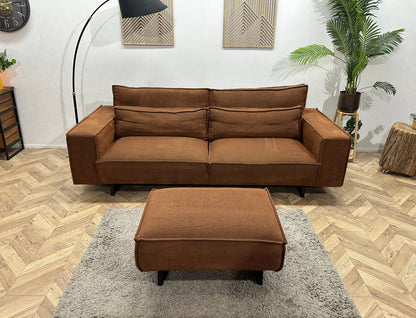 Room108 Oranjebruine 2.5-Zits Zetel Inc Hocker ~ Losse Rugkussens Met Afneembare Hoezen