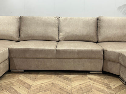 !Showroommodel! Beige Velvet U Zetel