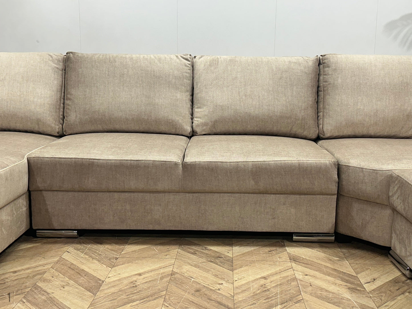 !Showroommodel! Beige Velvet U Zetel