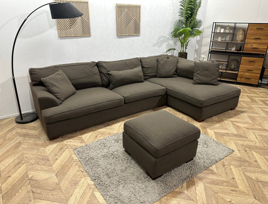Bruine Hoekzetel Inc Hocker ~ Losse Kussens Met Afneembare Hoezen