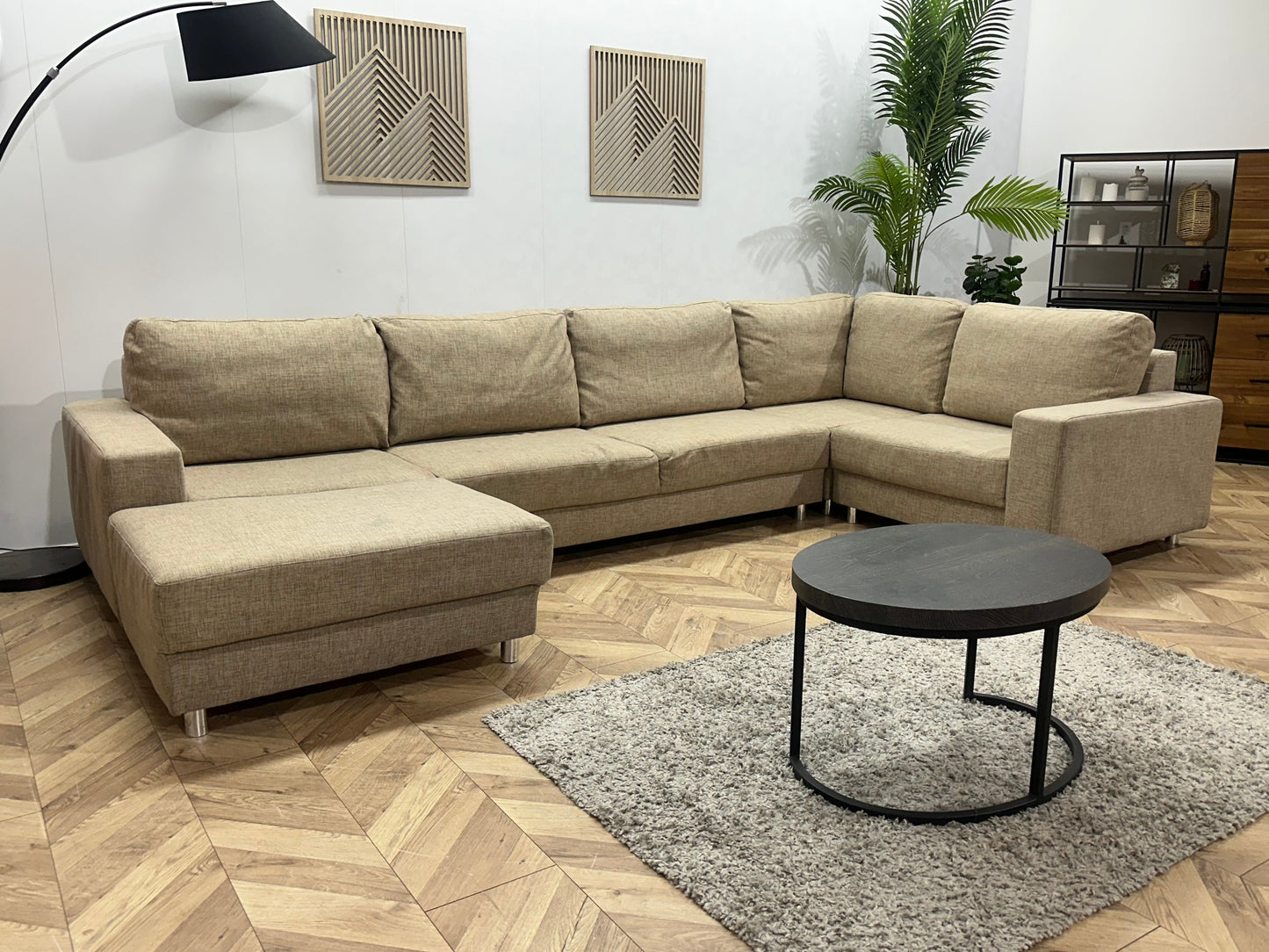Beige U Zetel ~ Losse Kussens Met Afneembare Hoezen