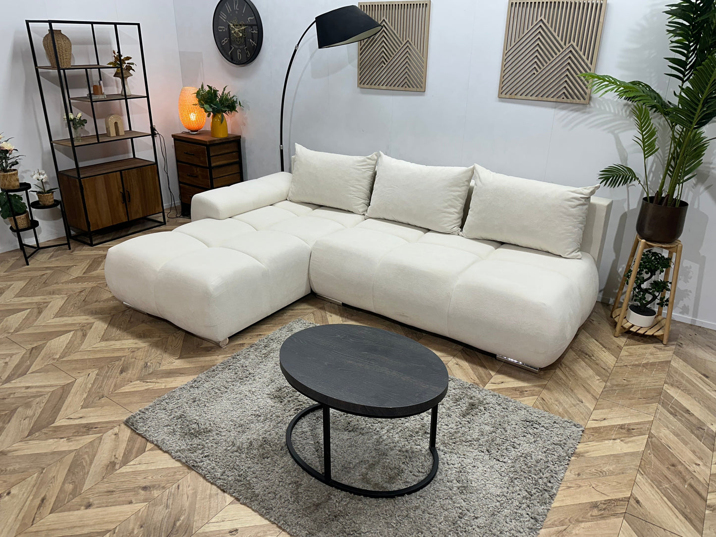 !Showroommodel! Witte Velvet Hoekzetel