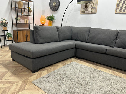 Antraciet Suède Stoffen Hoekzetel ~ Losse Kussens Met Afneembare Hoezen