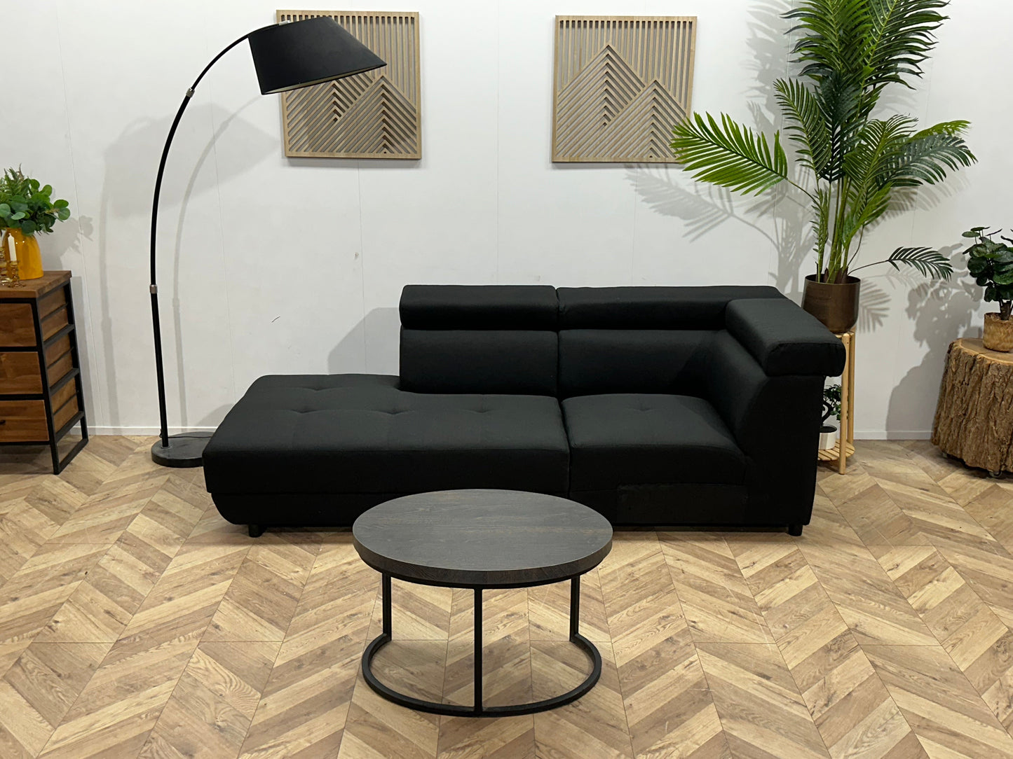 !Showroommodel! Zwart Suede Stoffen Designzetel