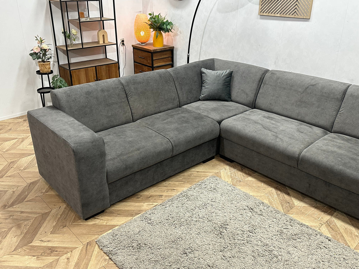!Showroommodel! Grijze Velvet Hoekzetel