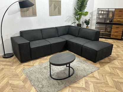 !Showroommodel! Antraciet Leather Look Hoekzetel