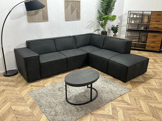 !Showroommodel! Antraciet Leather Look Hoekzetel