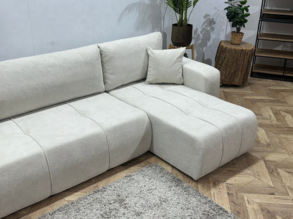 !Showroommodel! Witte Velvet Hoekzetel