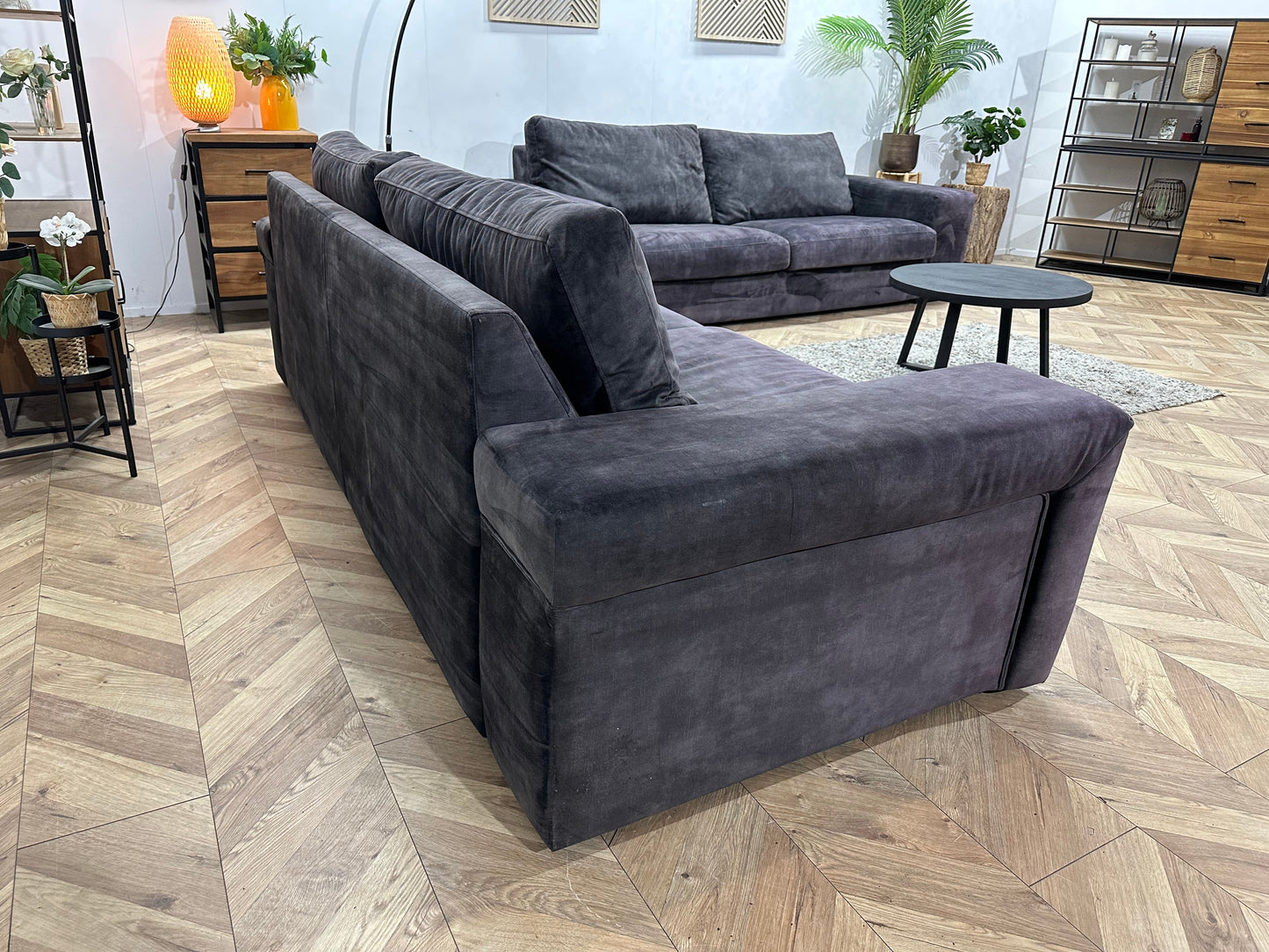 Antraciet Velvet Zetels Set ~ Losse Kussens