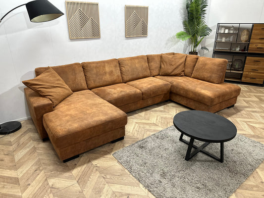 Cognac Bruine Suède Stoffen U Zetel ~ Losse Rug Kussens