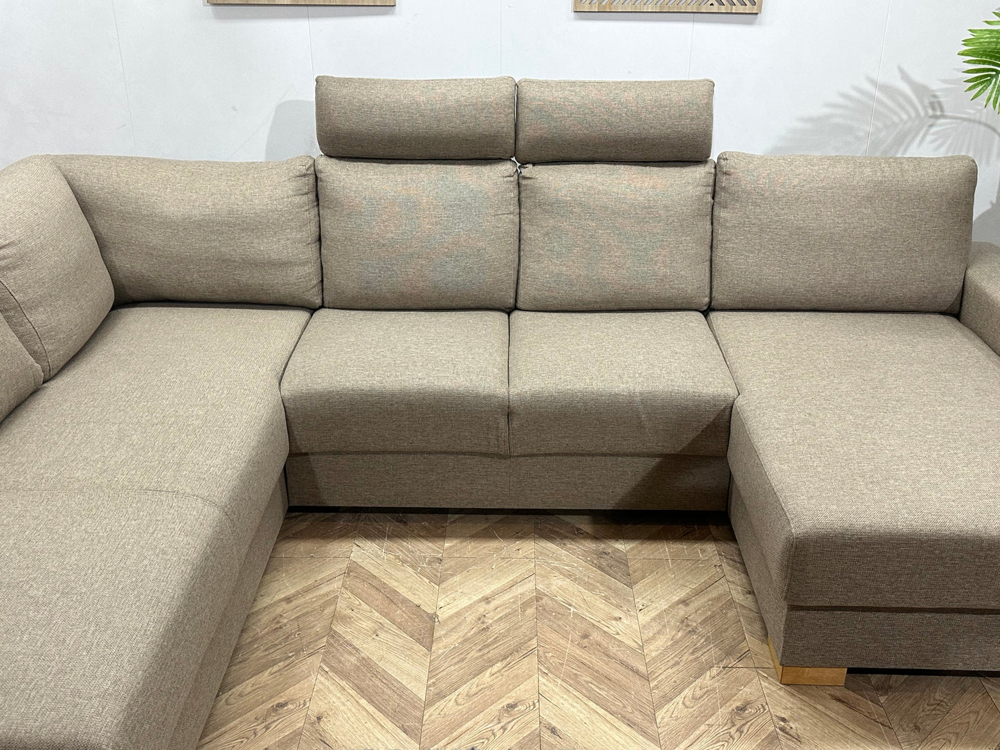 Beige U Zetel ~ Losse Rugkussens Met Afneembare Hoezen