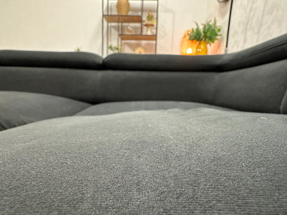 Zwarte Velvet Hoekzetel ~ Verstelbare Arm/Hoofdsteunen
