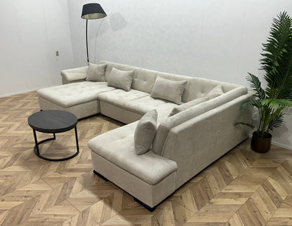 !Showroommodel! Witte/Crème Ribstof U Zetel