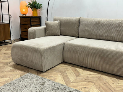 !Showroommodel! Licht Bruine Ribstof U Zetel
