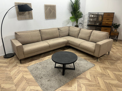 Beige Suède Stoffen Hoekzetel ~ Vaste Kussens
