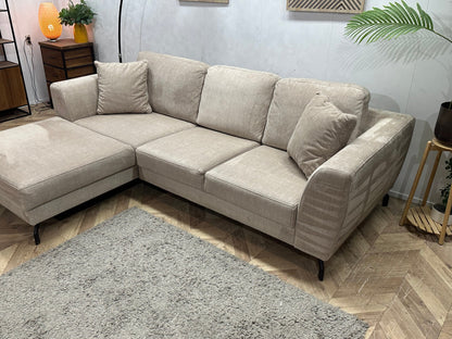 Beige Velvet Hoekzetel ~ Nieuwstaat