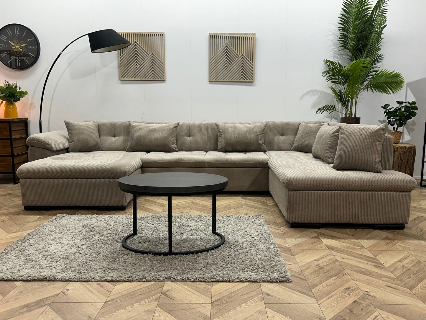 !Showroommodel! Licht Bruine Ribstof U Zetel