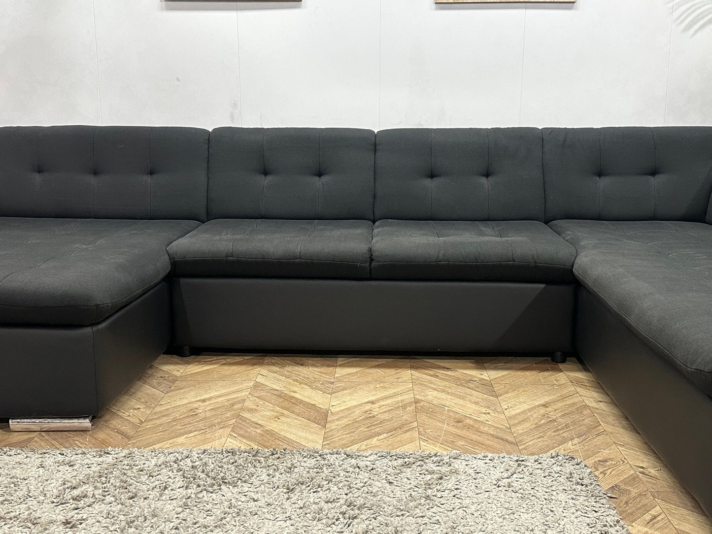 !Showroommodel! Zwarte Stoffen/Lederen U Zetel