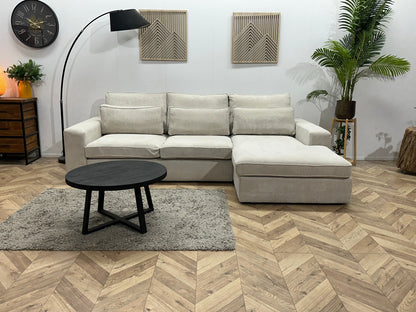 !Showroommodel! Witte Ribstof Hoekzetel