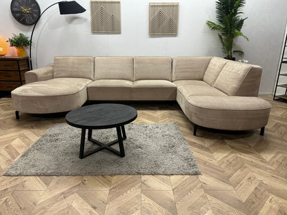 Crème/Beige Velvet U Zetel ~ Vaste Kussens