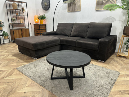 Antraciet Velvet Hoekzetel ~ Losse Rugkussens Met Afneembare Hoezen