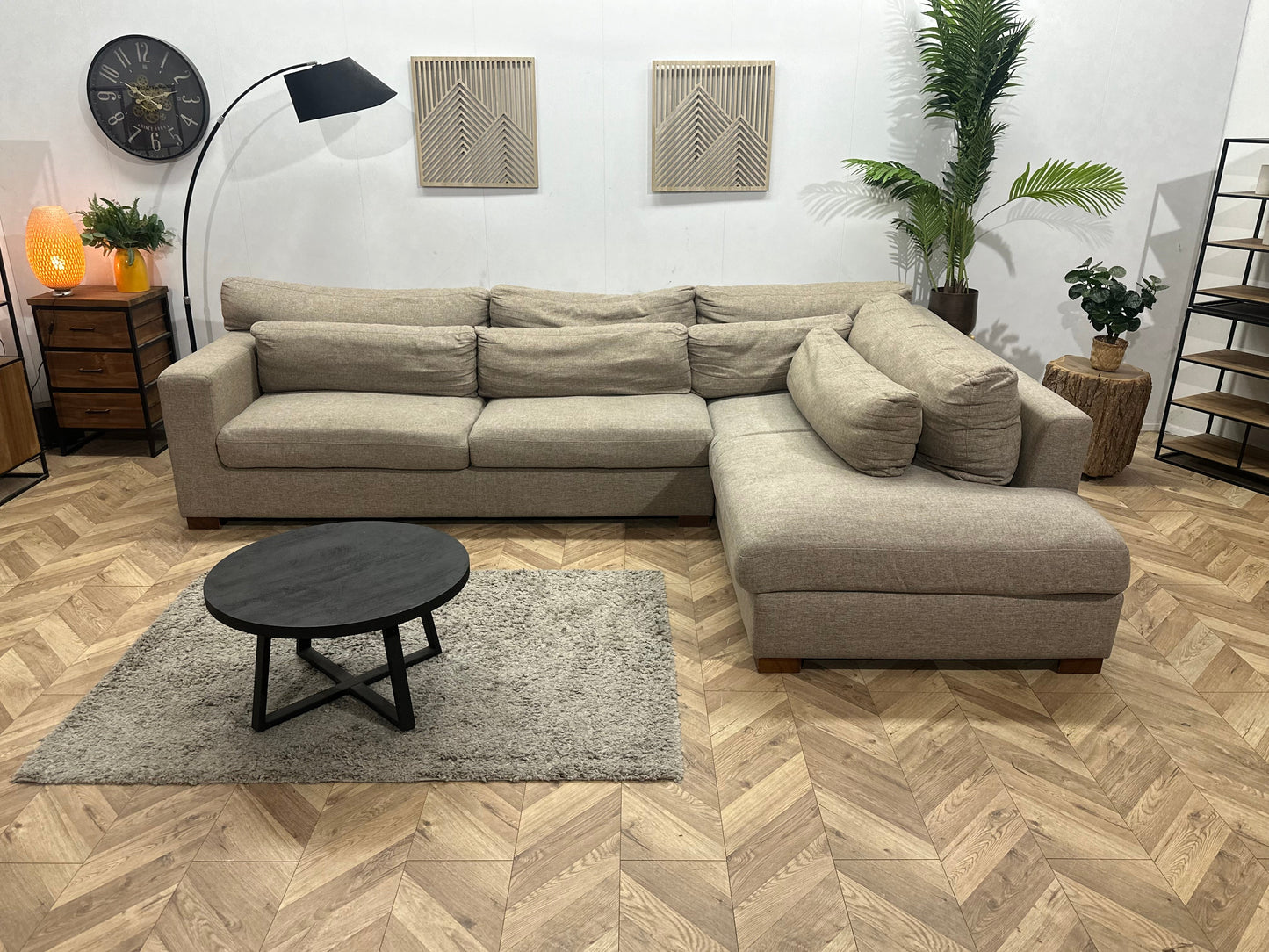 Beige Hoekzetel ~ Losse Kussens Met Afneembare Hoezen