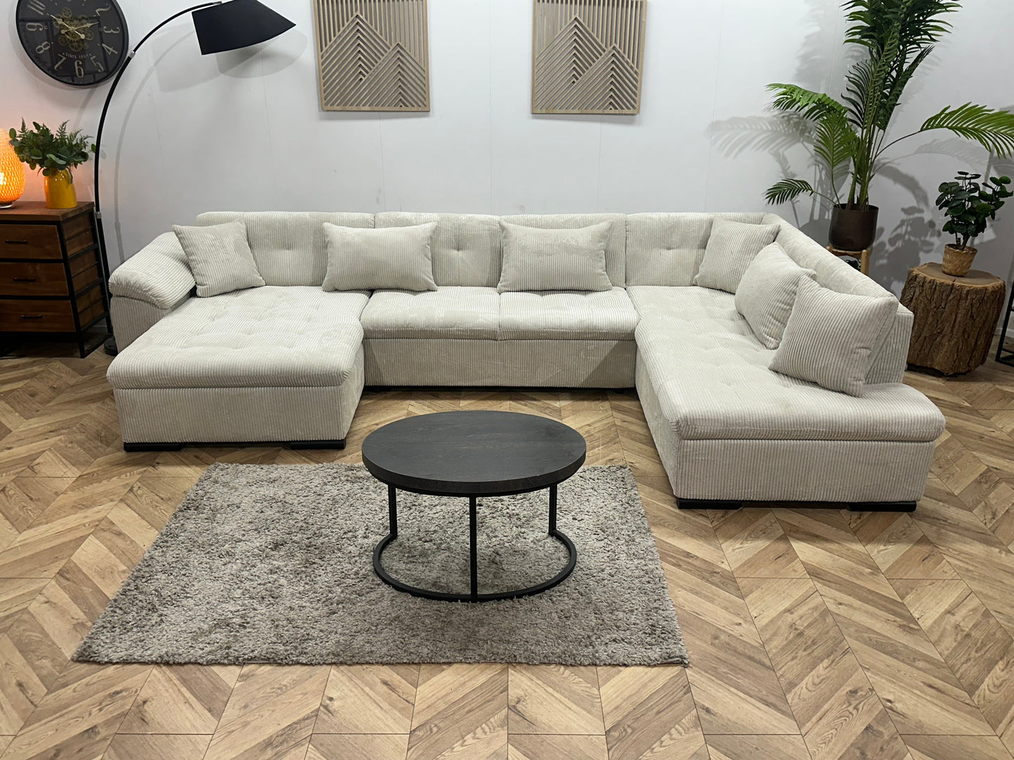 !Showroommodel! Witte Ribstof U Zetel