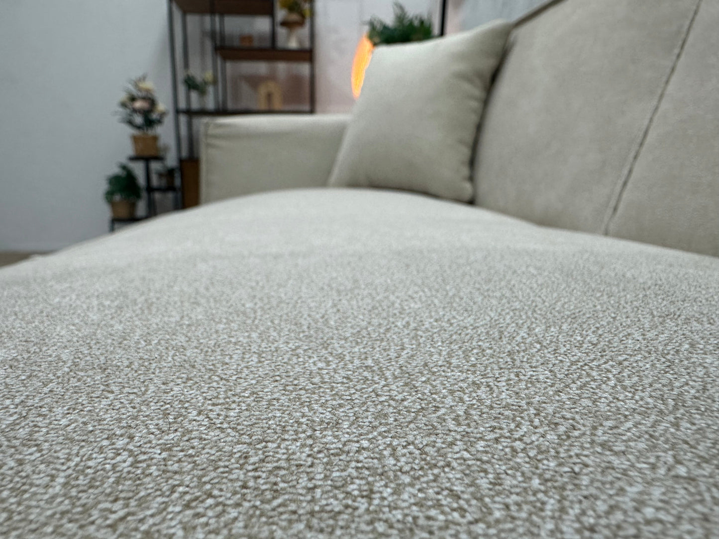!Showroommodel! Crème Suède Stoffen Hoekzetel