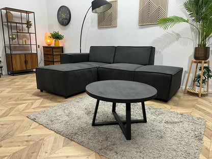 !Showroommodel! Antraciet Suède Stoffen Design Zetel