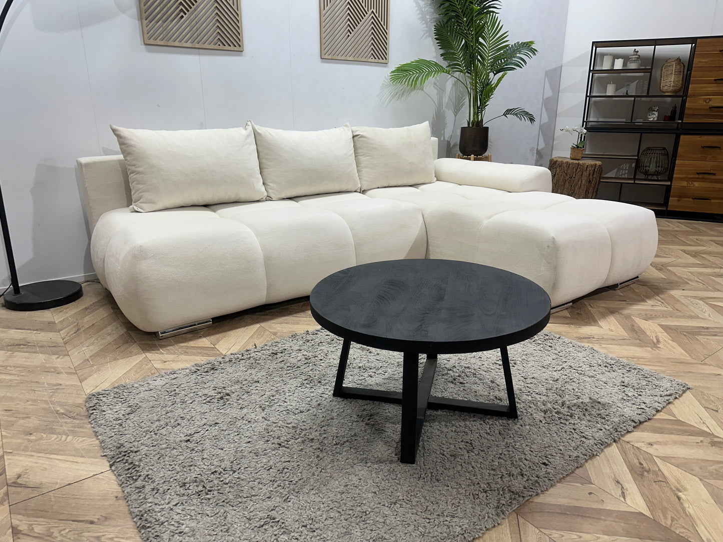 !Showroommodel! Witte Velvet Hoekzetel