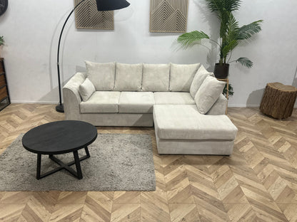 !Showroommodel! Witte Ribstof Hoekzetel