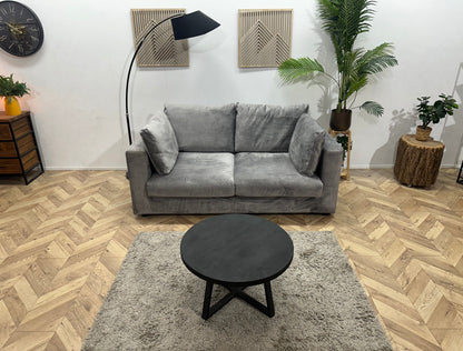 Licht Grijze Velvet 2.5-Zits Zetel ~ Losse Kussens Met Afneembare Hoezen