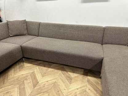 IN.HOUSE Bruine Stoffen U Zetel ~ Vaste Kussens