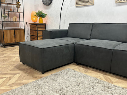 !Showroommodel! Antraciet Suède Stoffen Design Zetel