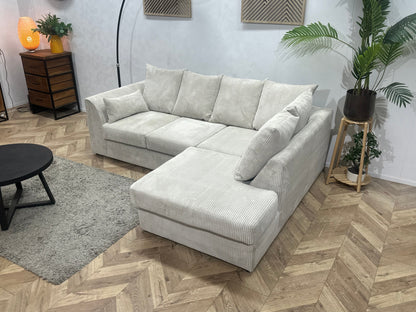 !Showroommodel! Witte Ribstof Hoekzetel