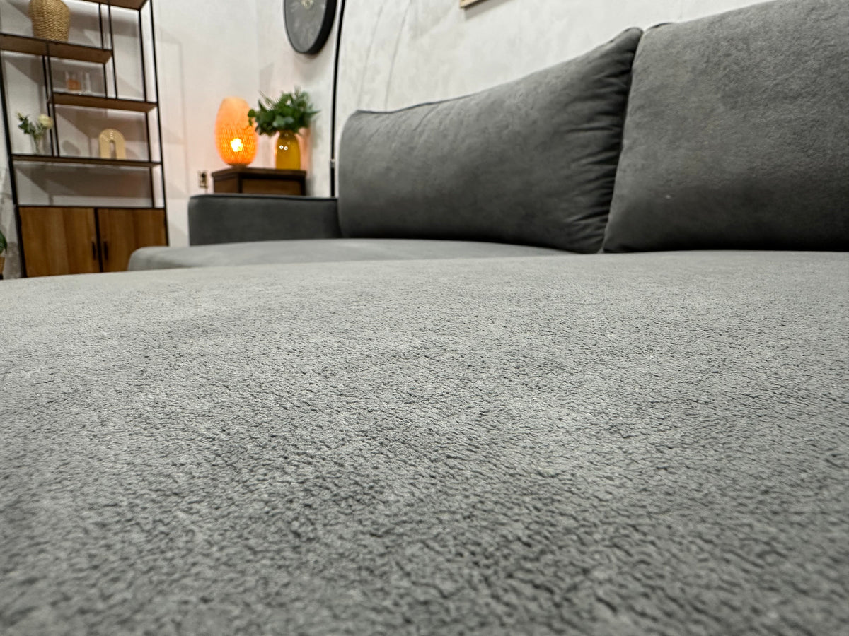 !Showroommodel! Grijze Velvet Hoekzetel