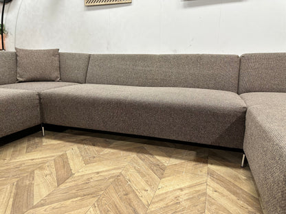 IN.HOUSE Bruine Stoffen U Zetel ~ Vaste Kussens