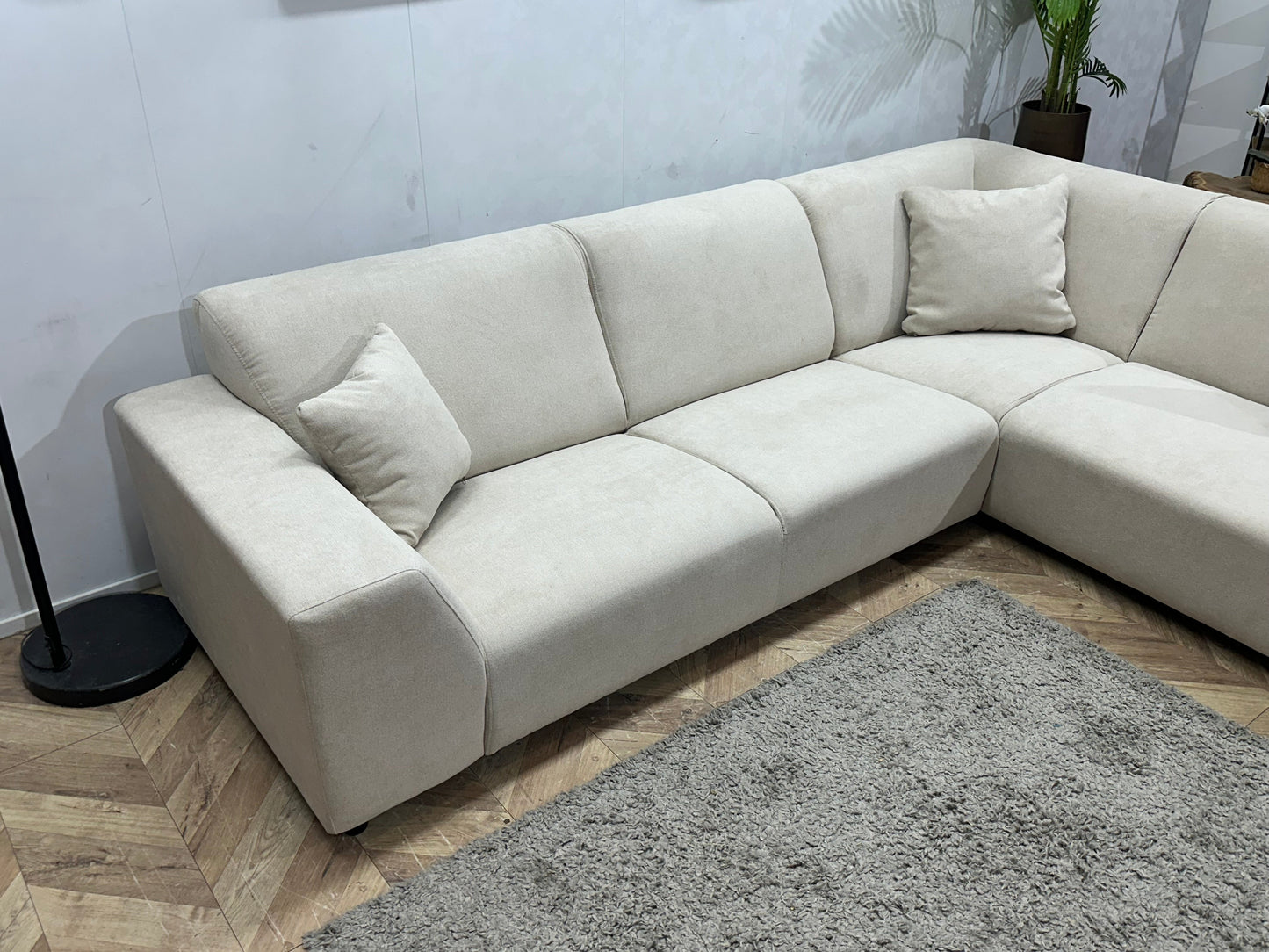 !Showroommodel! Crème Suède Stoffen Hoekzetel