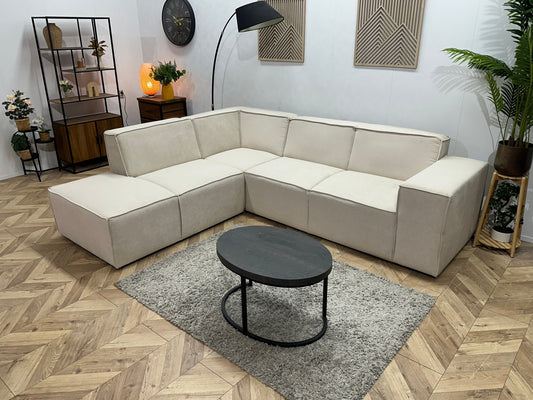!Showroommodel! Crème Suède Stoffen Hoekzetel