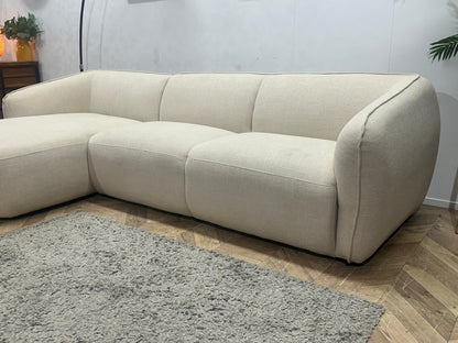 !Showroommodel! Crème Chenille Stoffen Hoekzetel