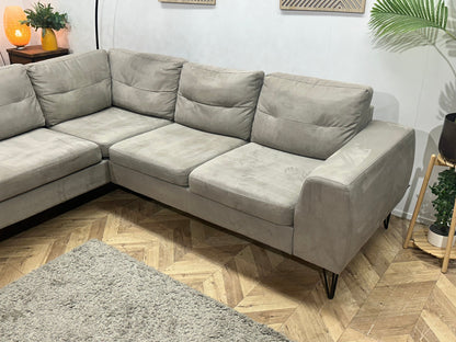 Xooon Beige/Grijze Suede Stoffen Hoekzetel ~ Inruilvoordeel