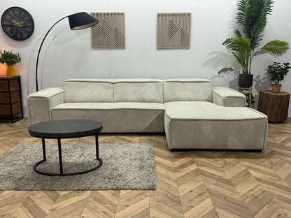 !Showroommodel! Witte Ribstof Hoekzetel