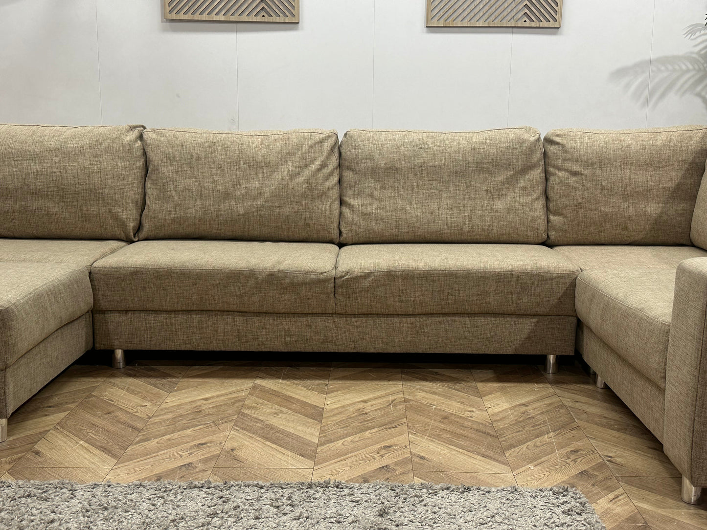 Beige U Zetel ~ Losse Kussens Met Afneembare Hoezen