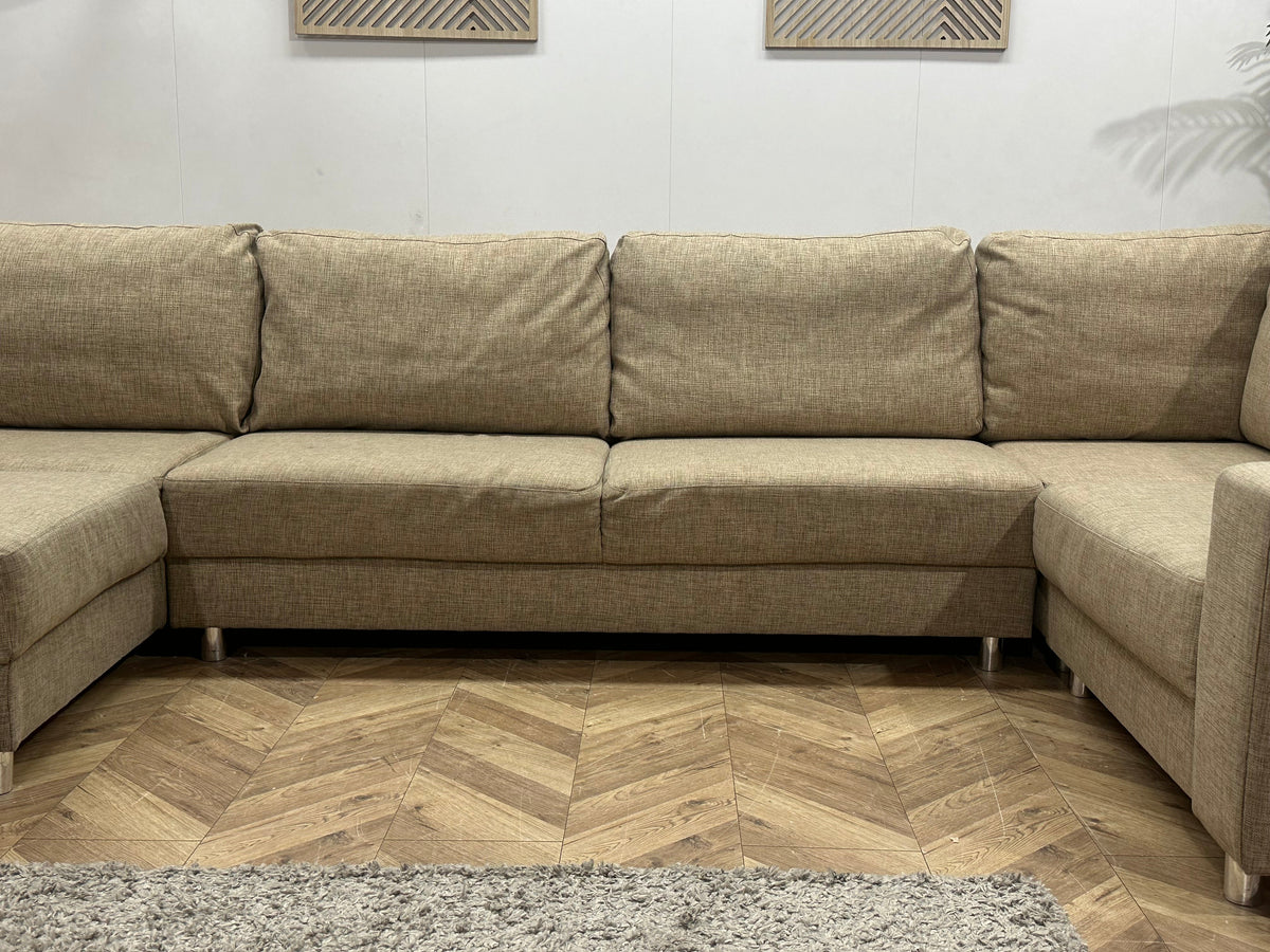 Beige U Zetel ~ Losse Kussens Met Afneembare Hoezen