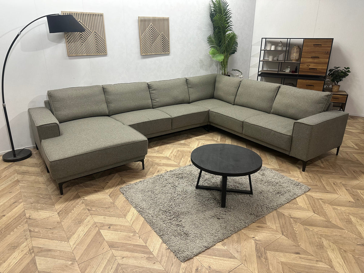 Grijze U Zetel ~ Losse Rugkussens Met Afneembare Hoezen