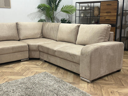 !Showroommodel! Beige Velvet U Zetel