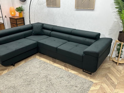 !Showroommodel! Zwarte Velvet Hoekzetel