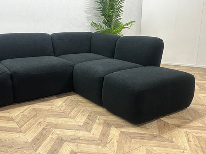 !Showroommodel! Zwarte Bouclé Stoffen U Zetel